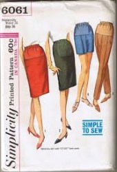 6061 1965 MATERNITY SKIRTS, SLACKS, SHORTS PATTERN 25'' WST